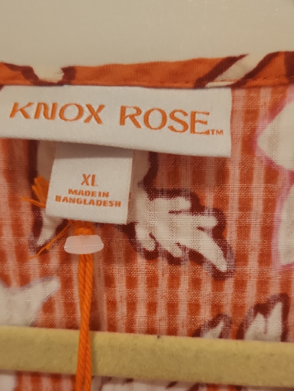 NWT Knox Rose Orange Floral Peasant Blouse Size XL - Picture 2 of 9
